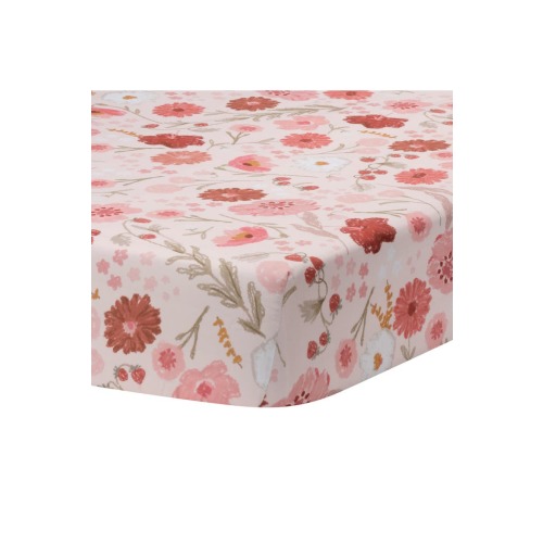 Flower Power Floral/strawberry Baby Fitted Crib/toddler Sheet
