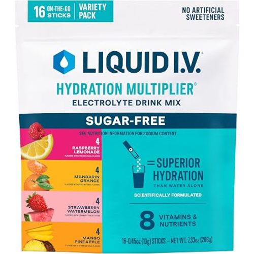 Liquid I.V. Sugar Free Electrolyte Powder, Discovery Variety Pack, 16 Count