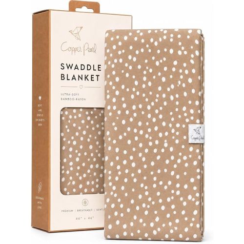 Copper Pearl Swaddle Blankets for Newborns | Soft Stretchy Receiving Blankets for Boys and Girls | Large 46 x 46 Inch Baby Blankets | Lightweight and Breathable Swaddles | Fawn