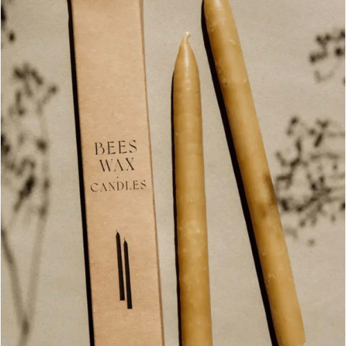 Beeswax Taper Candles -  set of 2