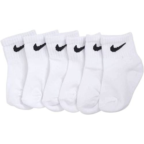 Nike Newborn Baby Socks White/Black 6 Pairs, Size