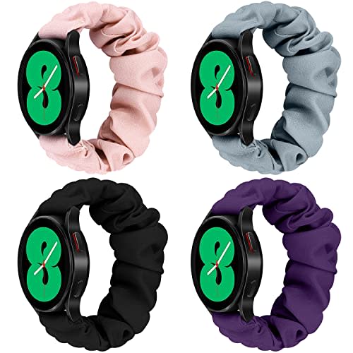 Elegant Ladies Elastic Replacement Band, 20mm & 22mm Width, Scrunchies Band with Quick Release, Suitable for Samsung Galaxy Watch Active 2, 3, 4, 5 & 5 Pro