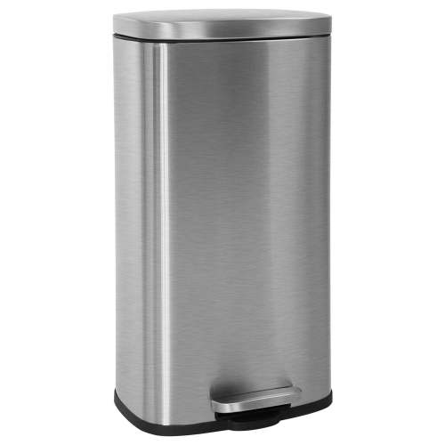 FDW 8 Gallon Stainless Steel Step Kitchen Trash Can with Lid, Fingerprint-Proof for Indoor(Silver)