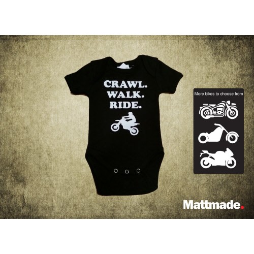 Motorcycle Baby Jumper: Crawl Walk Ride Biker Romper