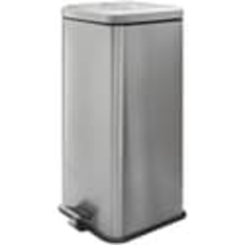 HOME ESSENTIALS 30L Stainless Steel Square Step-On Garbage Can