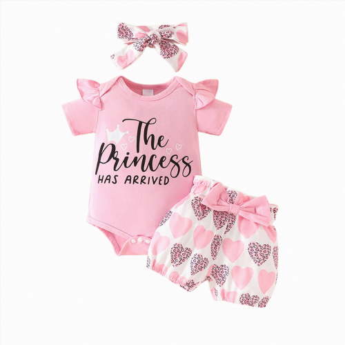 Yindaity Baby Girl Clothes Toddler Baby Girl Clothes 3 6 9 12 18 24 Months Summer Outfits Solid Short Sleeve Sweatshirt Tops +Romper Shorts Set(Red,3-6 Months)