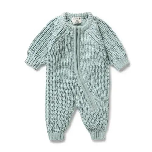 Duck Egg Organic Knitted Growsuit