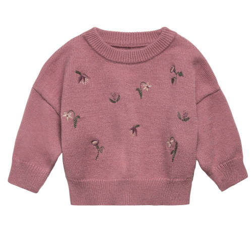 Baby Girls Rose Floral Embroidered Viscose Sweater – Gerber Childrenswear
