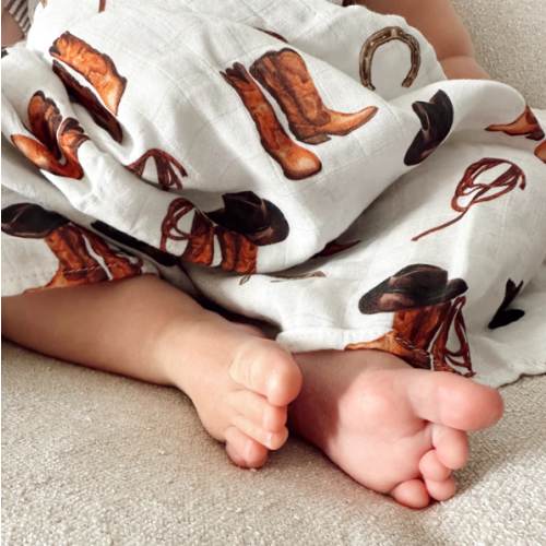 ORGANIC COTTON SWADDLE - WESTERN – Lion + Lamb the Label