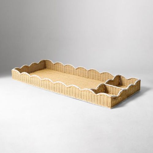 Scallop Rattan Universal Changing Table Topper | West Elm