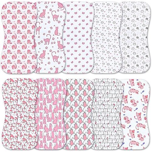 10-Pack Burp Cloths for Baby Boys and Girls - Organic Baby Burp Cloth,Baby Washcloths, Burp Rags, Large Neutral Burp Clothes for Newborn
