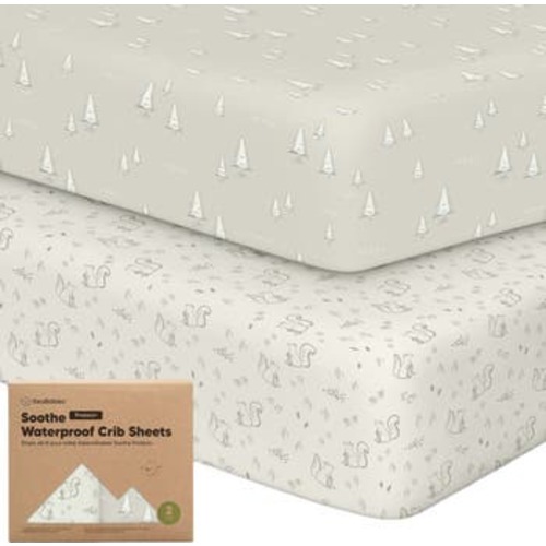 2-Pack Soothe [Protect+] Waterproof Crib Sheets