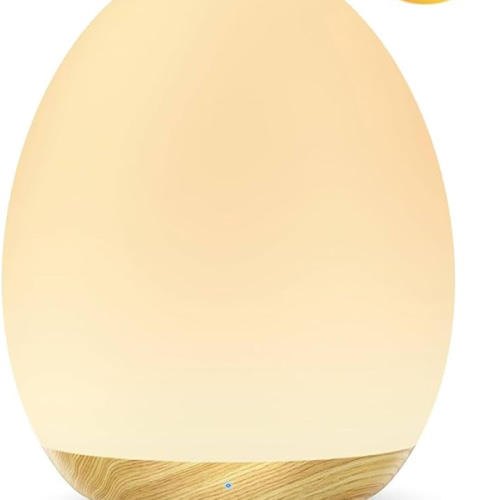 JolyWell Night Light for Kids, Baby Egg Light with 7 Colors Changing Mode & Stepless Dimming, Nursery Night Lamp BPA Free,Rechargeable Egg Night Light for Breastfeeding 1h Timer & Touch Control, Wood