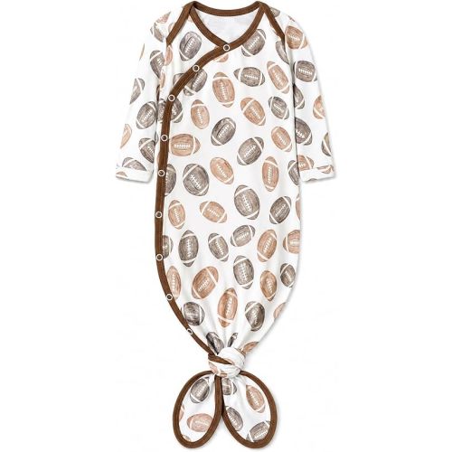 Copper Pearl Baby Gown - Knotted Newborn Sleepers for Baby Boy and Girl, Soft Stretchy Long Sleeve Infant Gowns with Bottom Tie and Hand Mittens, Perfect Hospital Coming Home Outfit (Blitz)