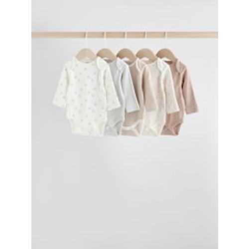 Neutral 100% Cotton Long Sleeve Baby Bodysuits 5 Pack from Next USA