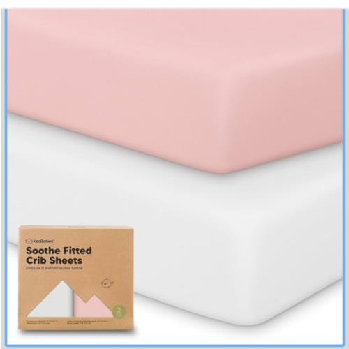 KeaBabies 2-Pack Organic Crib Sheets for Boys, Girls - 52x28 Fitted Crib Mattress Sheet Neutral, Breathable Jersey Cotton Cover for Baby Bed, Toddler Mattress, Soft & Cute Prints (Rose)