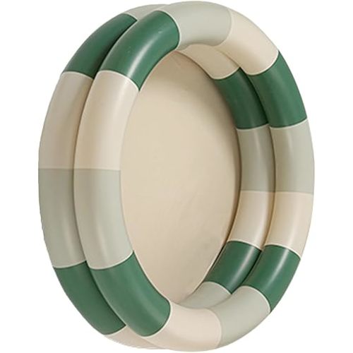 Retro Blow Up Inflatable Pool, Cute Style Thickened Water Pool for Kids 3 to 6, Folding Portable, Non Toxic, Scratch Resistant (Green)