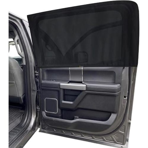 EcoNour Car Window Screen for Ford F-150 (2015–2020) 2 Pack | Breathable Mesh Camping Window Covers | 100% Protection from Bugs, Mosquito & UV | Baby Safe Privacy Blackout Net | Car Accessories