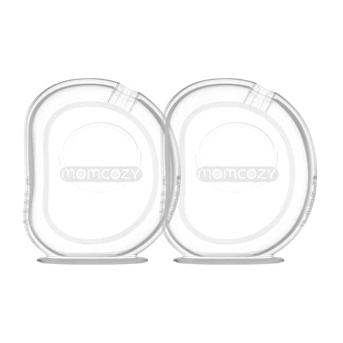 Momcozy Milk Collector for Breastmilk, Pea Breastfeeding Milk Catchers with Flange More Fit & Soft, Silicone Milk Collector Reusable Breast Milk Shells 2.5oz/75ml, 2 Pack