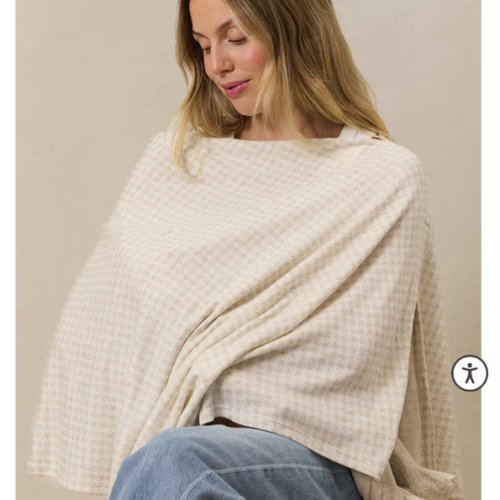 Cream Houndstooth Nursing Cover