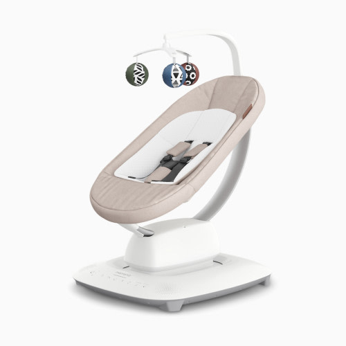 UPPAbaby Mamaroo Smart Swing – Customizable Soothing Modes with MotionSync Technology – Infant Recline + Bluetooth Enabled – Included Newborn Insert – Charlie (Sand Mélange)