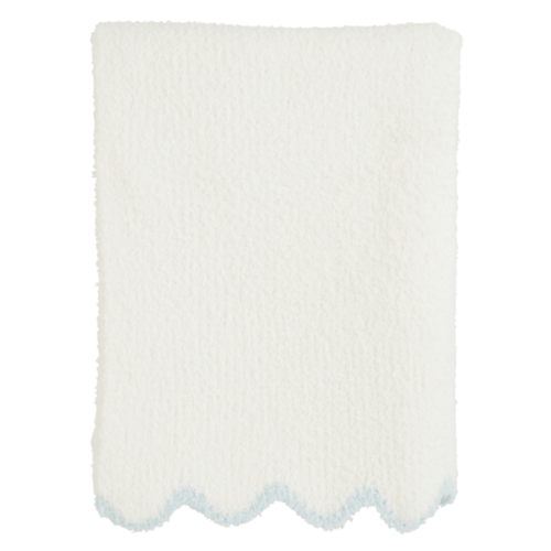 Blue Scallop Chenille Blanket