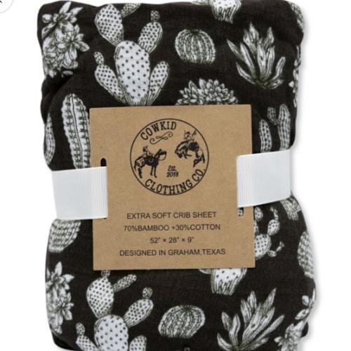 Vintage Cactus Bamboo Muslin Crib Sheet – Cowkid Clothing Company