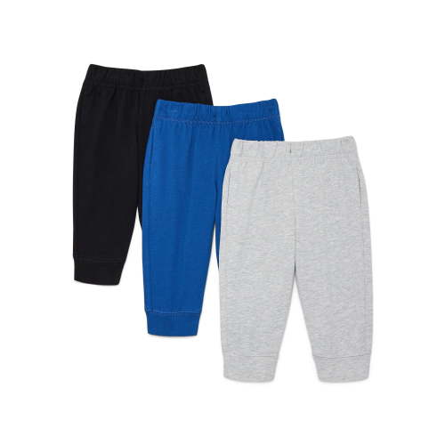 Wonder Nation Baby Boy Joggers, 3-Pack, Sizes 0-24 Months