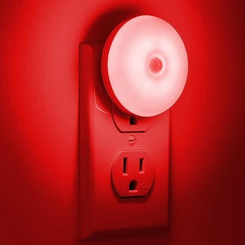 myCozyLite Red Motion Sensor Night Light, Red Light for Sleep, Night Lights Plug into Wall, Automatic ON Off, 2 Pack Motion Night Light for Bedroom, Bathroom, Kitchen, Hallways