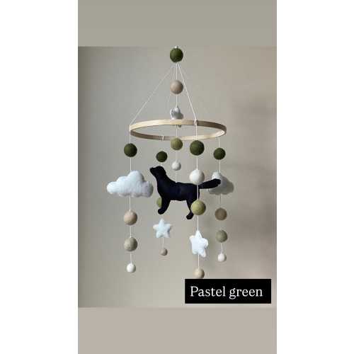 Dog mobile for nursery, golden retriever dog baby mobile, gender neutral mobile, Puppy cat mobile felt, Felt ball mobile crib, boho nursery