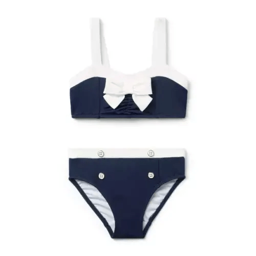 Girl Merchant Marine Recycled Retro Bow 2-Piece Swimsuit by Janie and Jack