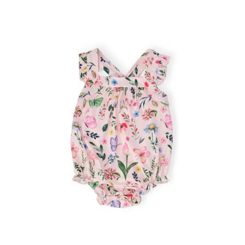 Butterfly Meadows Ruffle Cross Back Romper