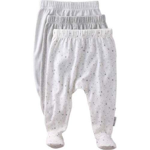 Fallon Footed Organic Cotton Assorted 3-Pack Pants, Newborn