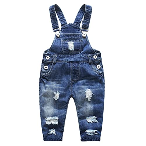 KIDSCOOL SPACE Baby Girl Boy Jean Overalls,Little Kid Bib Pocket Denim Workwear