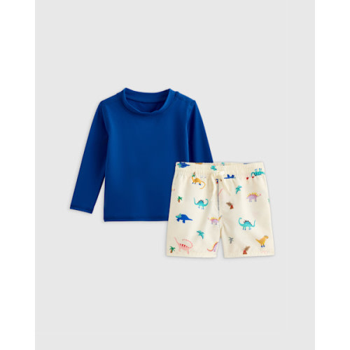 Swim Trunk and Rash Guard Set - Baby in Dinosaurs