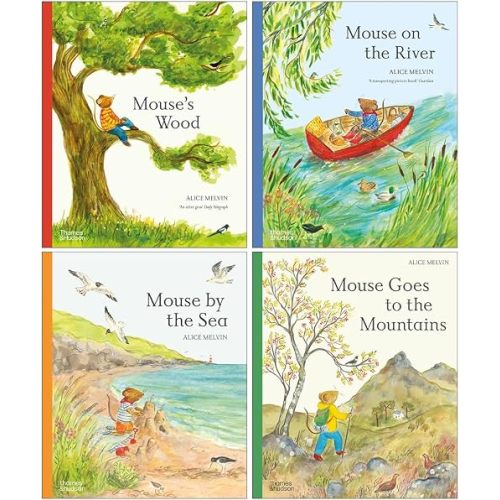 Mouse’s Adventures Series 4 Books Collection Set By Alice Melvin (Mouse's Wood, Mouse on the River, Mouse by the Sea & Mouse Goes to the Mountains)