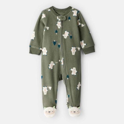 Baby Boy Carter's Yeti Fleece Loose Fit 2-Way Zip Sleep & Play Pajamas