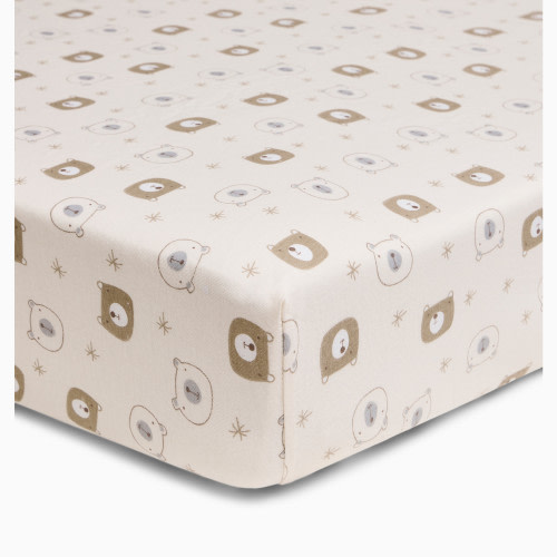 Small Story Organic Cotton Jersey Crib Sheet - Little Bear
