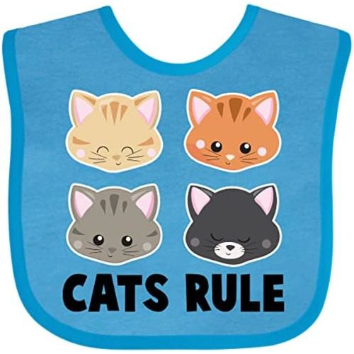 inktastic Cats Rule with Cat Heads Baby Bib