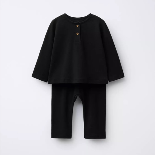 HENLEY SHIRT AND PLAIN PANTS SET - Black | ZARA United States