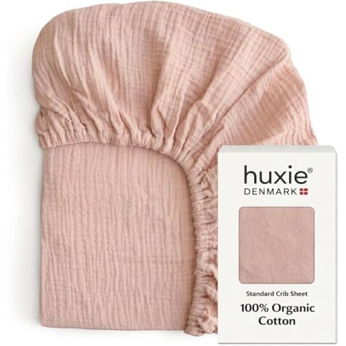 Crib Sheets, 100% Organic Cotton Muslin, Fitted 28"x52" Standard