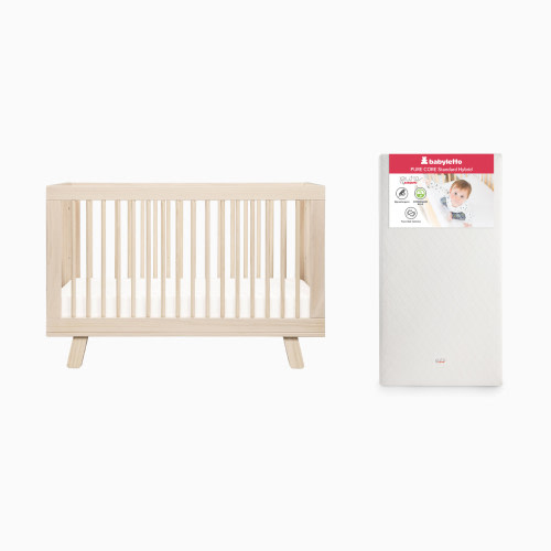 babyletto Hudson Crib & Pure Core Mattress Bundle - Washed Natural