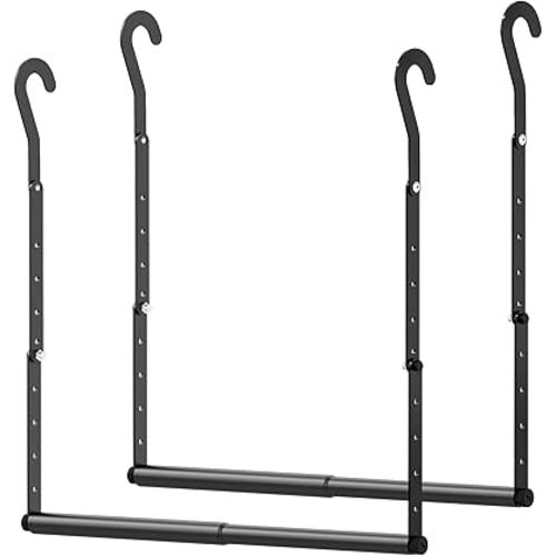 Mavivegue 2 Pack Adjustable Closet Rods for Hanging Clothes