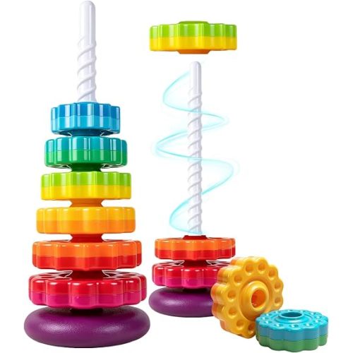 Montessori Toys for 1 Year Old Spinning Stacking Rings