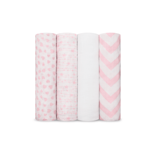 Muslin Swaddle Blankets, 4 Pack