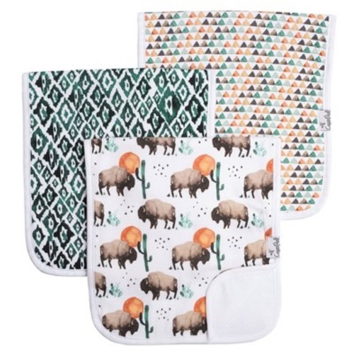Copper Pearl Burp Cloths - Bison - 3pc: Cotton, 21" Length