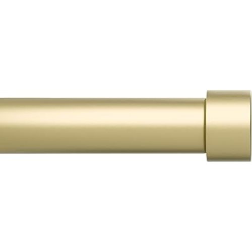 Umbra Cappa Curtain Rod – 1-Inch Drapery Rod Extends from 66 to 120 Inches, Includes 2 Matching Finials, Brackets & Hardware, Brass, 66 to 120-inches