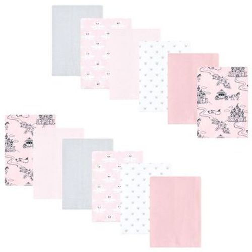 Luvable Friends Hudson Baby Flannel Burp Cloths 12pk, Pink Princess
