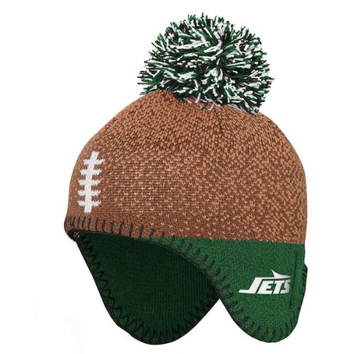 New York Jets Infant NFL Infant Football Head Knit - Brown