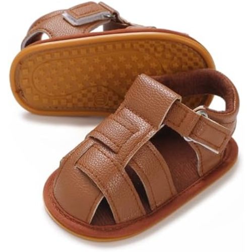 COSANKIM Infant Baby Boys Girls Summer Sandals Non Slip Soft Sole Toddler First Walker Crib Shoes (0-18 Months)